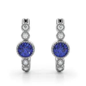 14K Sapphire Diamond Earring