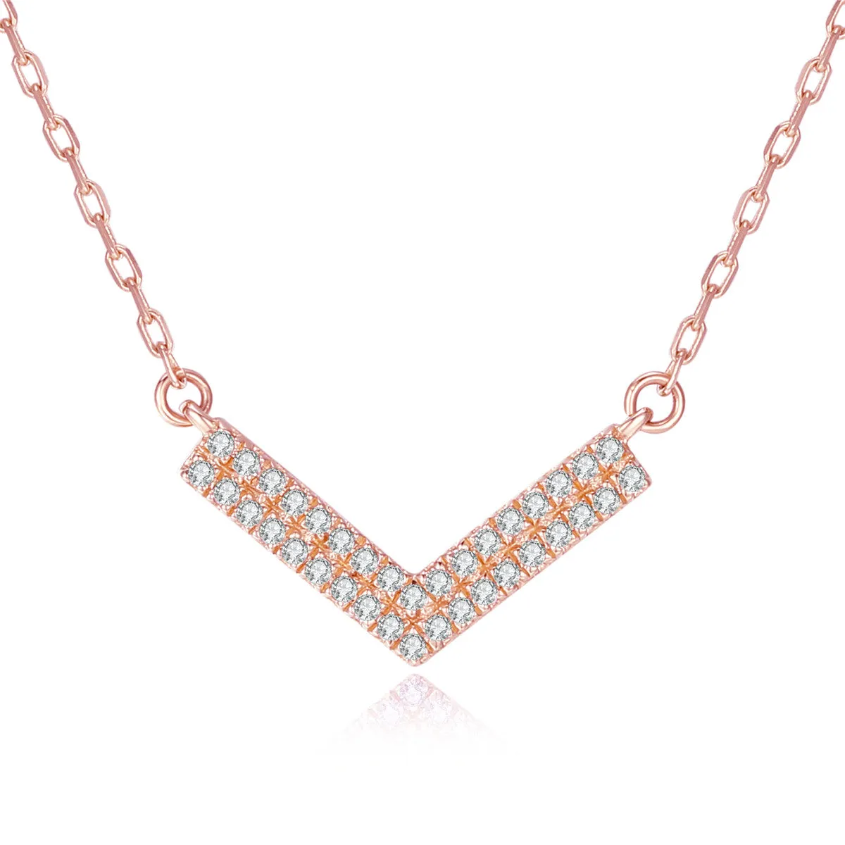 14K Solid Gold Necklace Exclusively Handcrafted 0.068 Carat Natural Diamond (H-F Color, VS1-VS2 Clarity)