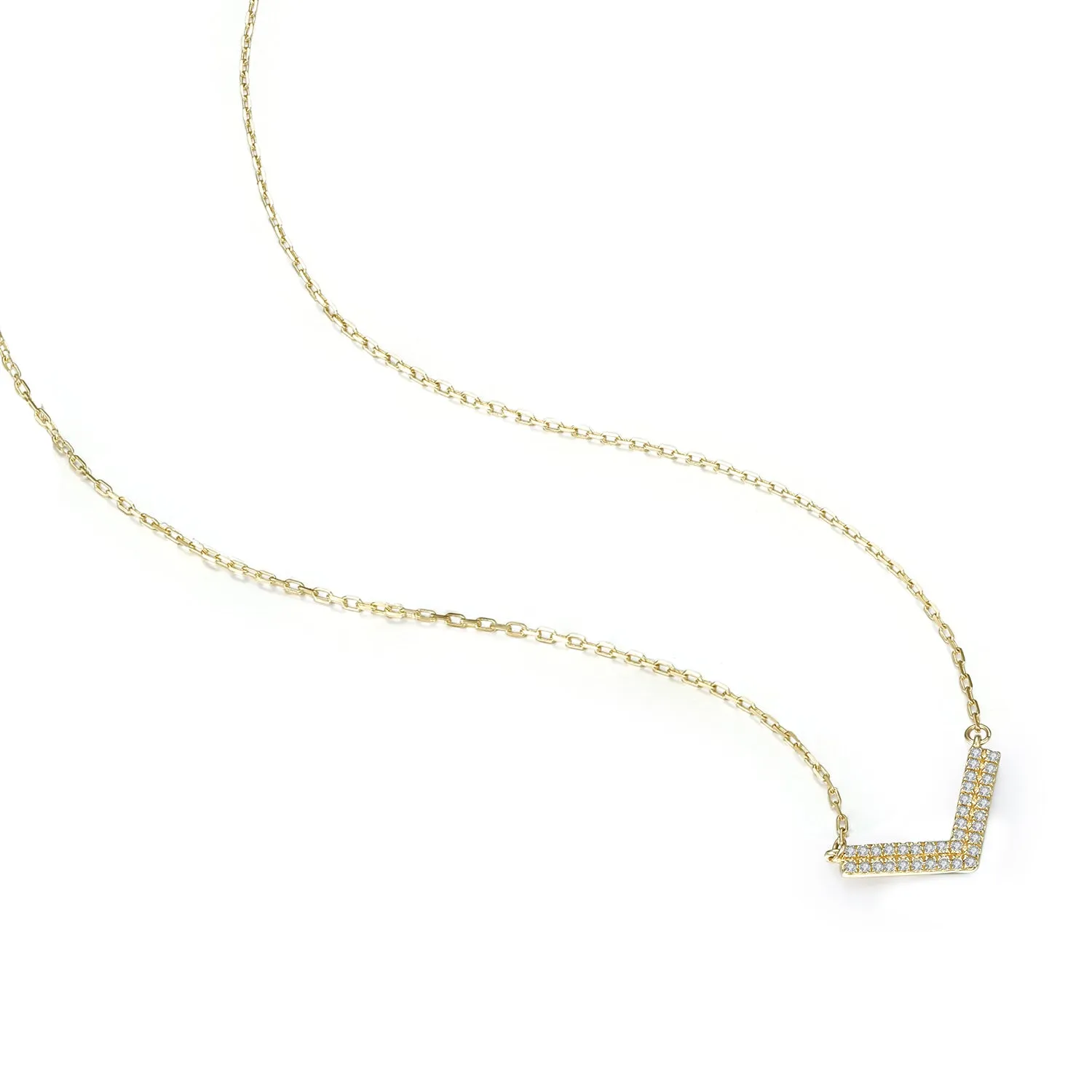14K Solid Gold Necklace Exclusively Handcrafted 0.068 Carat Natural Diamond (H-F Color, VS1-VS2 Clarity)