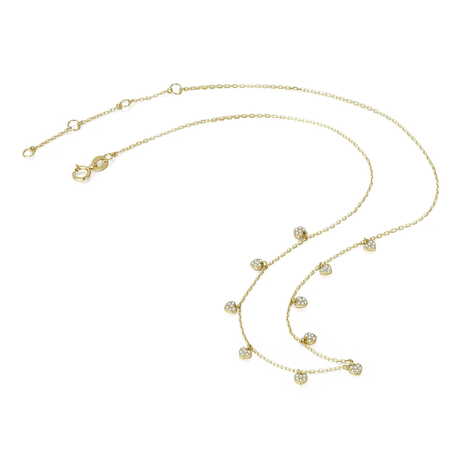 14K Solid Gold Necklace Exclusively Handcrafted 0.216 Carat Natural Diamond (H-F Color, VS1-VS2 Clarity)