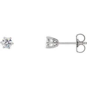 14K White 3 mm SI2-SI3 1/5 CTW Diamond 6-Prong Wire Basket Earrings