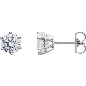 14K White 4 mm I3 1/2 CTW Diamond 6-Prong Wire Basket Earrings