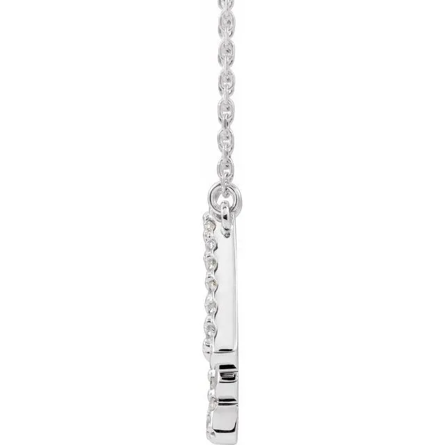 14K White Gold 1/4 CTW Natural Diamond Art Deco 18" Necklace