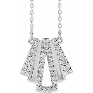 14K White Gold 1/4 CTW Natural Diamond Art Deco 18" Necklace
