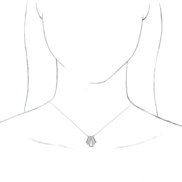 14K White Gold 1/4 CTW Natural Diamond Art Deco 18" Necklace