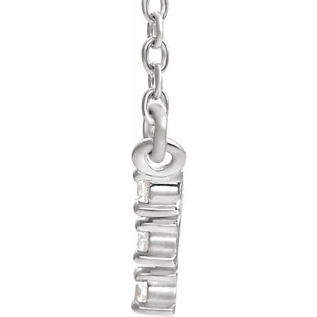 14K White Gold 1/4 CTW Natural Diamond Art Deco 18" Necklace