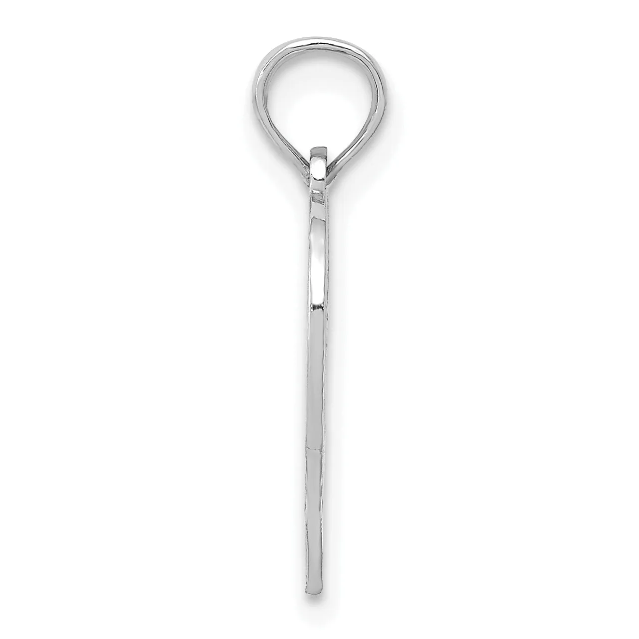14k White Gold #50 Heart Cut-out Design Pendant