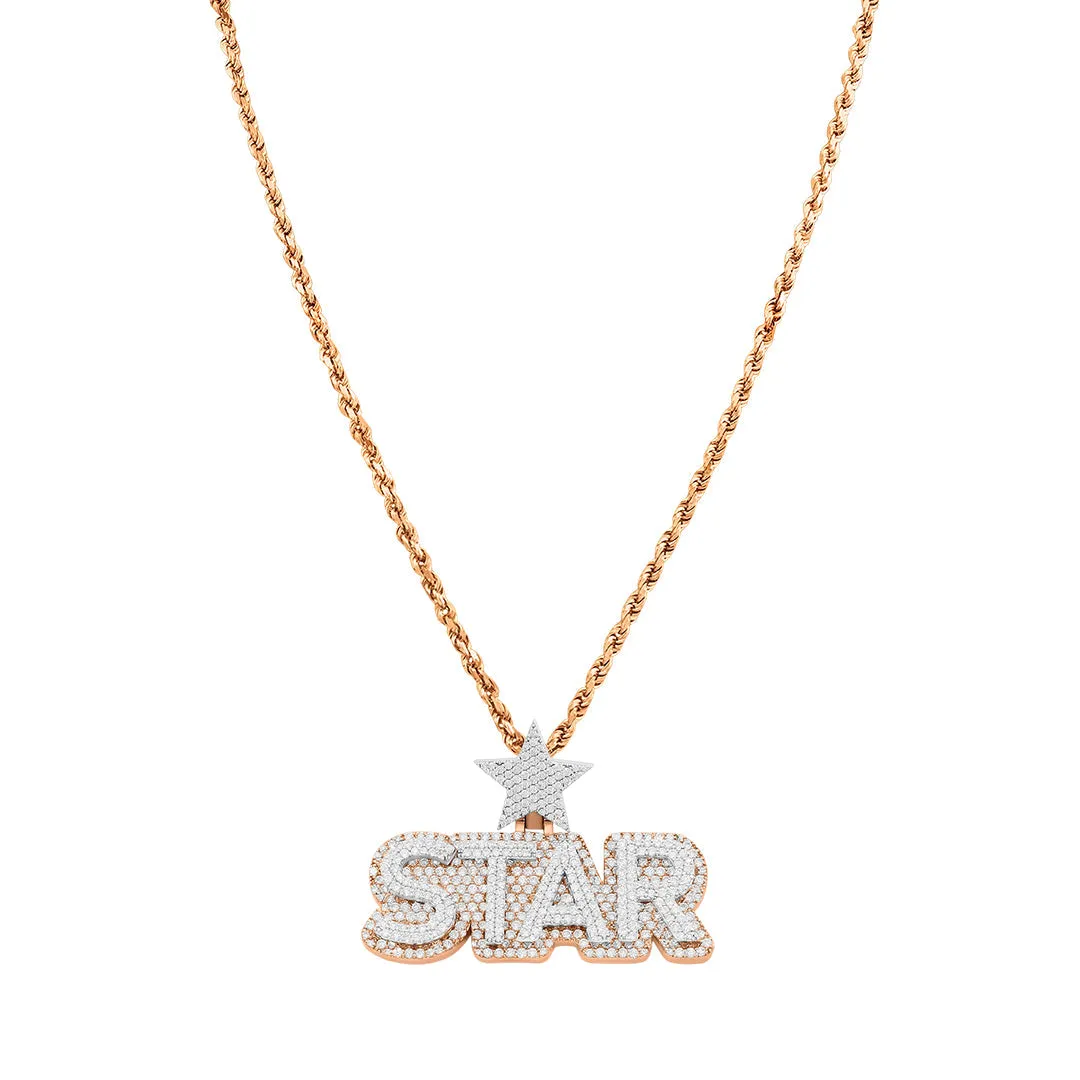 14K White Gold & Diamond  "Star" Pendant 5.84ctw