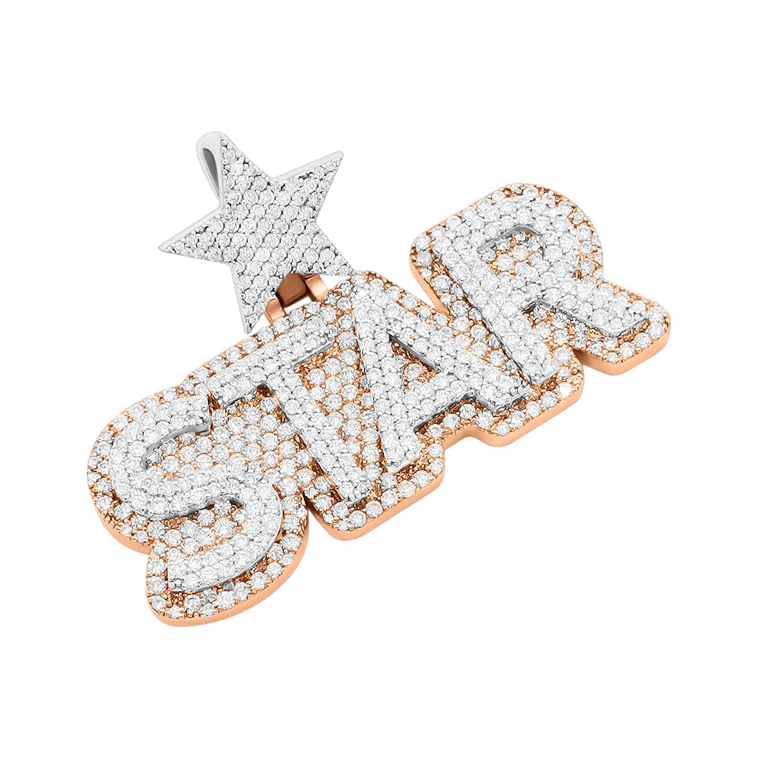14K White Gold & Diamond  "Star" Pendant 5.84ctw