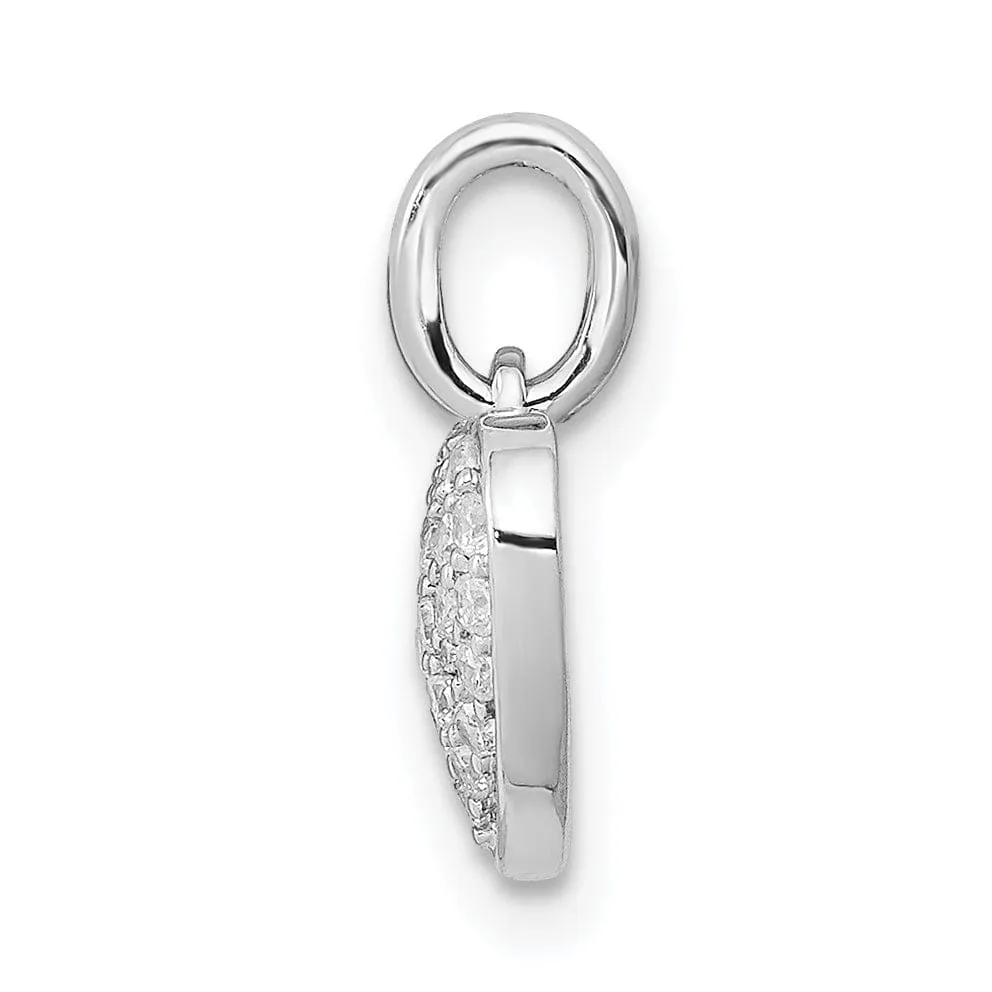 14k White Gold Polished Finish Open Back Polished Finish 0.184-CT Diamond Heart Charm Design Pendant