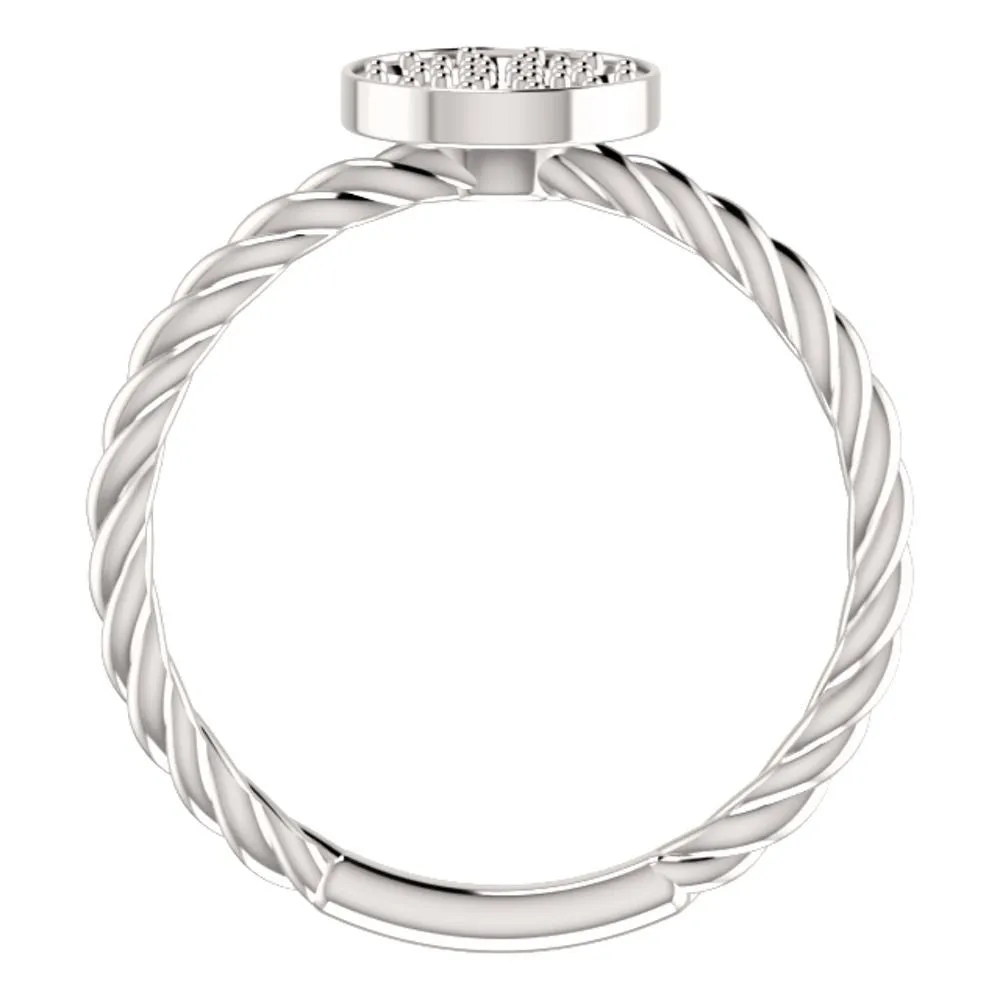 14k White Gold Rope Cluster Ring Mounting, Size 7
