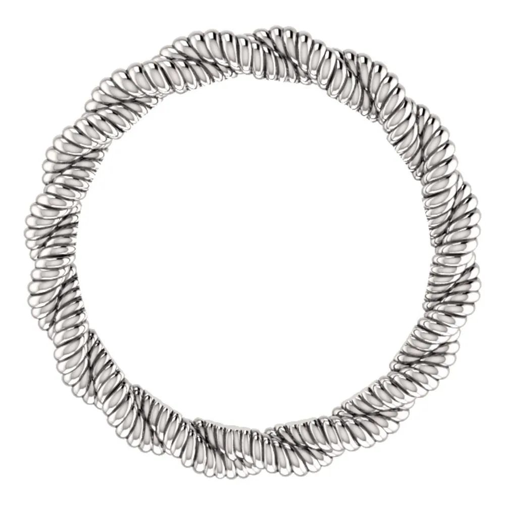 14k White Gold Twisted Rope Band Size 4