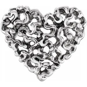 14K White Heart Pendant