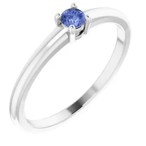 14K White Natural Tanzanite Ring