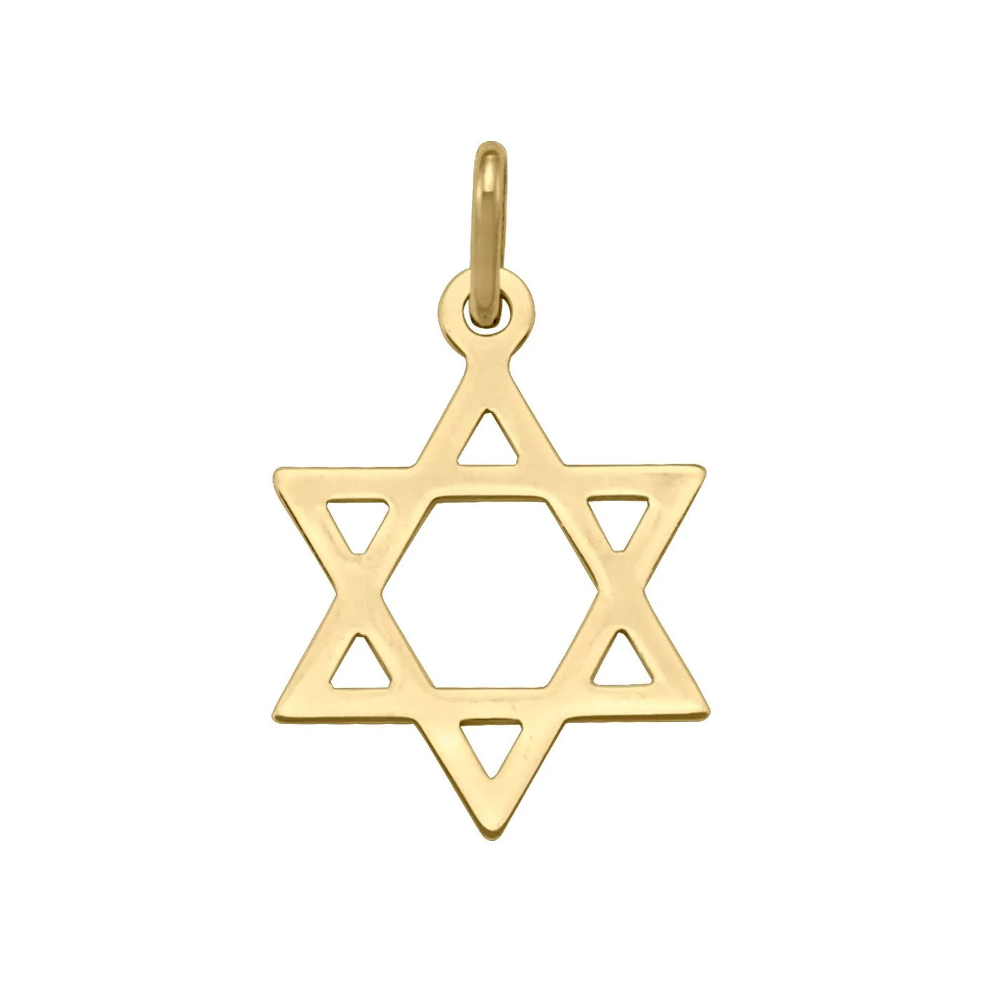 14K (White, Yellow) Gold (16mm) Polished Star of David Pendant