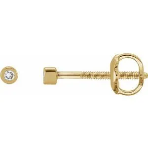 14K Yellow .02 CTW Natural Diamond Micro Bezel-Set Earrings