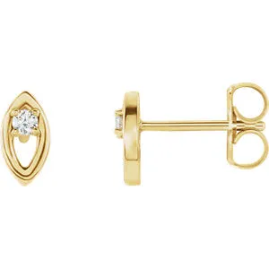 14K Yellow .05 CTW Diamond Solitaire Earrings