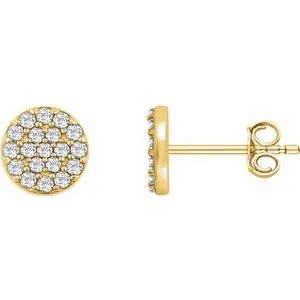 14K Yellow 1/3 CTW Diamond Cluster Earrings