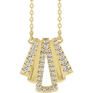 14K Yellow 1/5 CTW Diamond Art Deco 18" Necklace