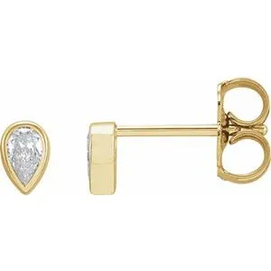 14K Yellow 1/5 CTW Diamond Micro Bezel-Set Earrings
