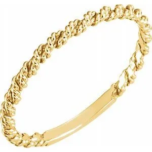 14K Yellow 2 mm Twisted Rope Band