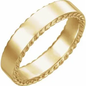 14K Yellow 6 mm Rope Pattern Band Size 11.5