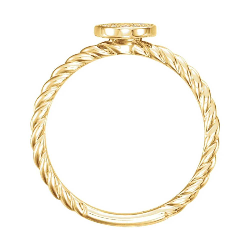 14k Yellow Gold 1/6 CTW Diamond Rope Cluster Ring, Size 7