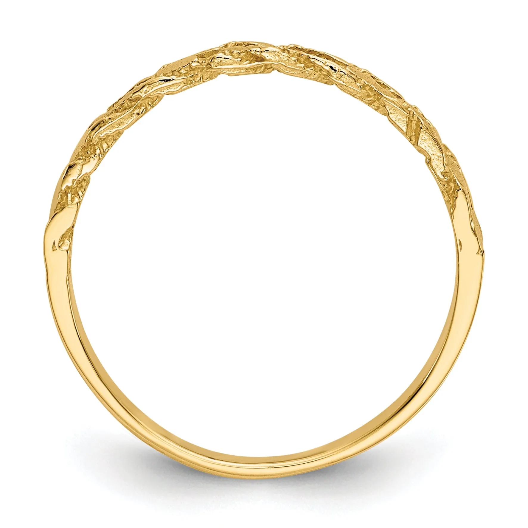 14k Yellow Gold Diamond Cut Rope Ring