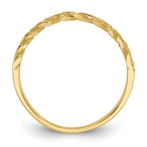 14k Yellow Gold Diamond Cut Rope Ring