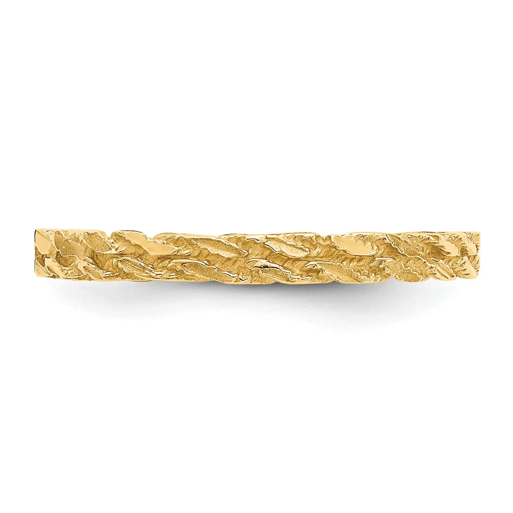 14k Yellow Gold Diamond Cut Rope Ring