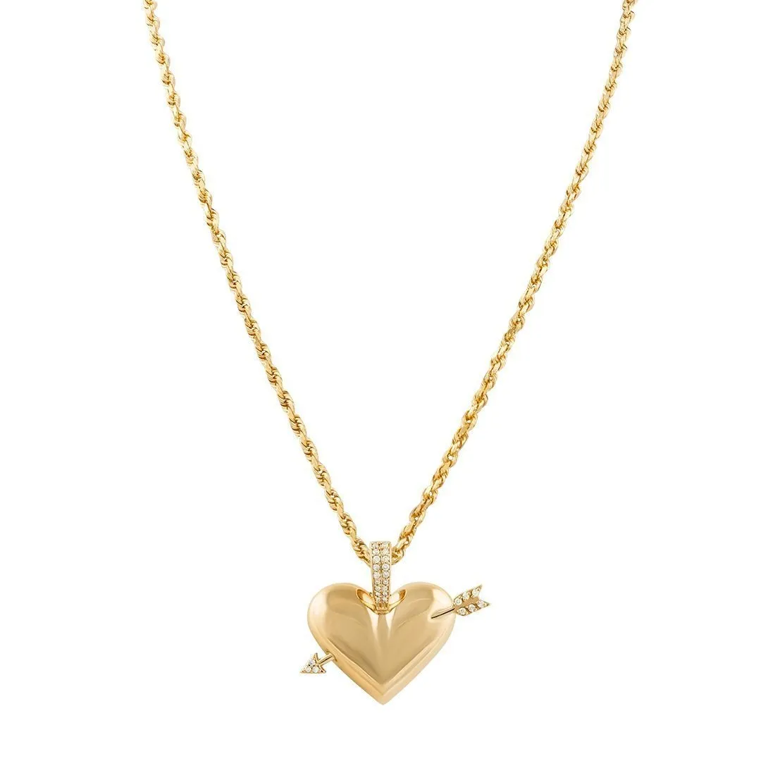 14k Yellow Gold Diamond Heart Pendant 0.11 Cwt.