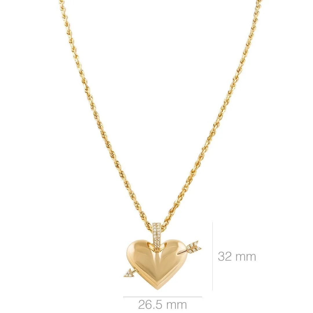 14k Yellow Gold Diamond Heart Pendant 0.11 Cwt.
