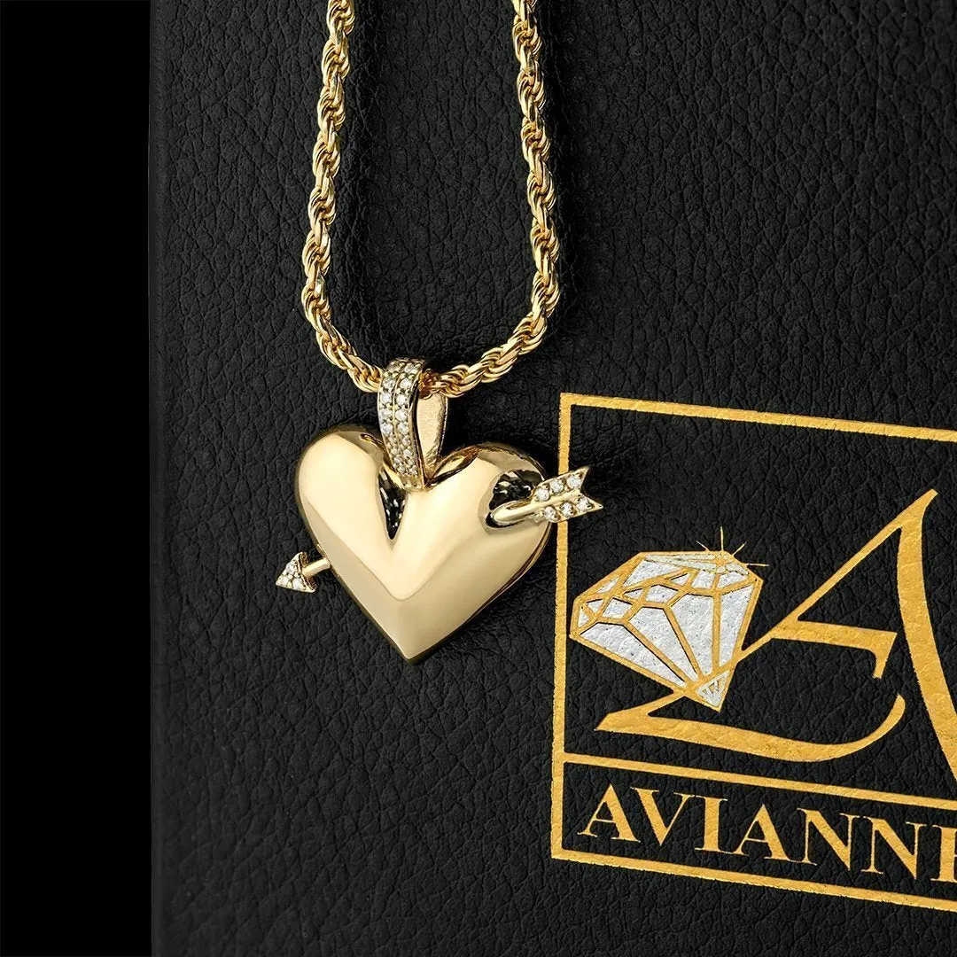 14k Yellow Gold Diamond Heart Pendant 0.11 Cwt.