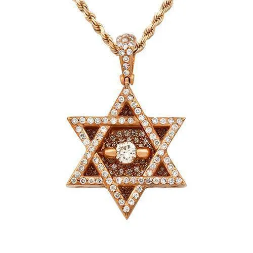 14k Yellow Gold Diamond Star of David Pendant 1.50 Ctw