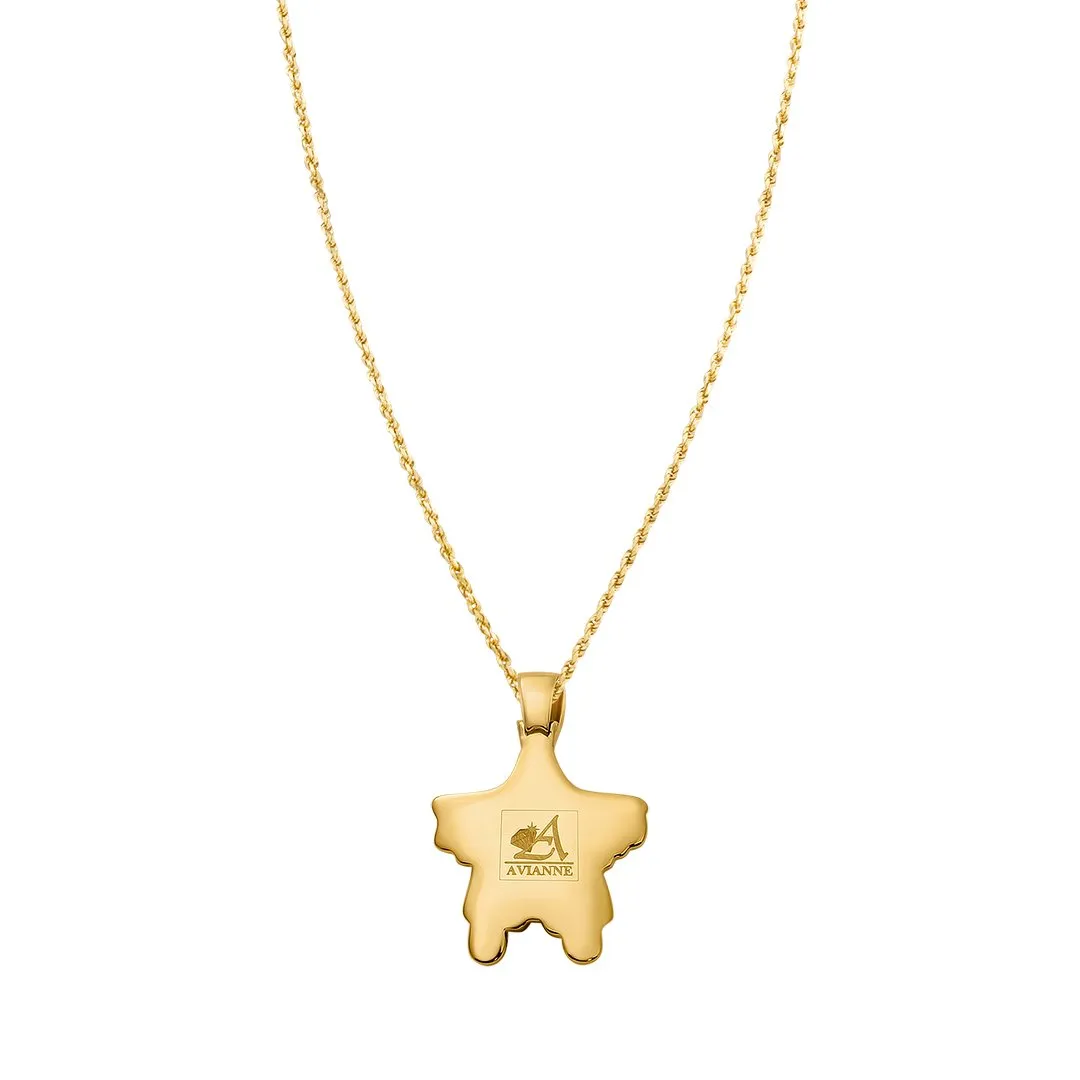 14k Yellow Gold Diamond Two Tone Star Pendant 1.24 Ctw