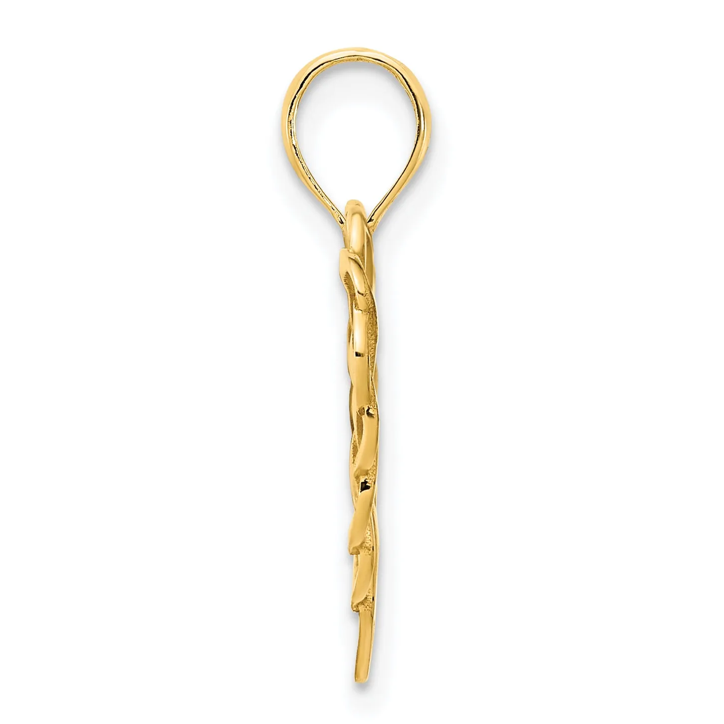 14k Yellow Gold Fancy Design Heart Pendant