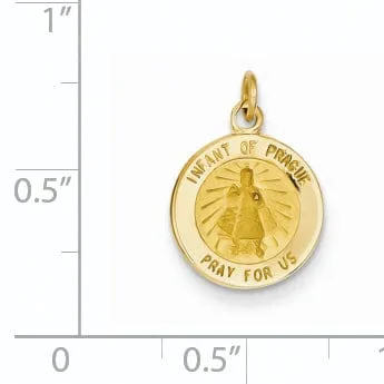 14k Yellow Gold Infant of Prague Medal Pendant