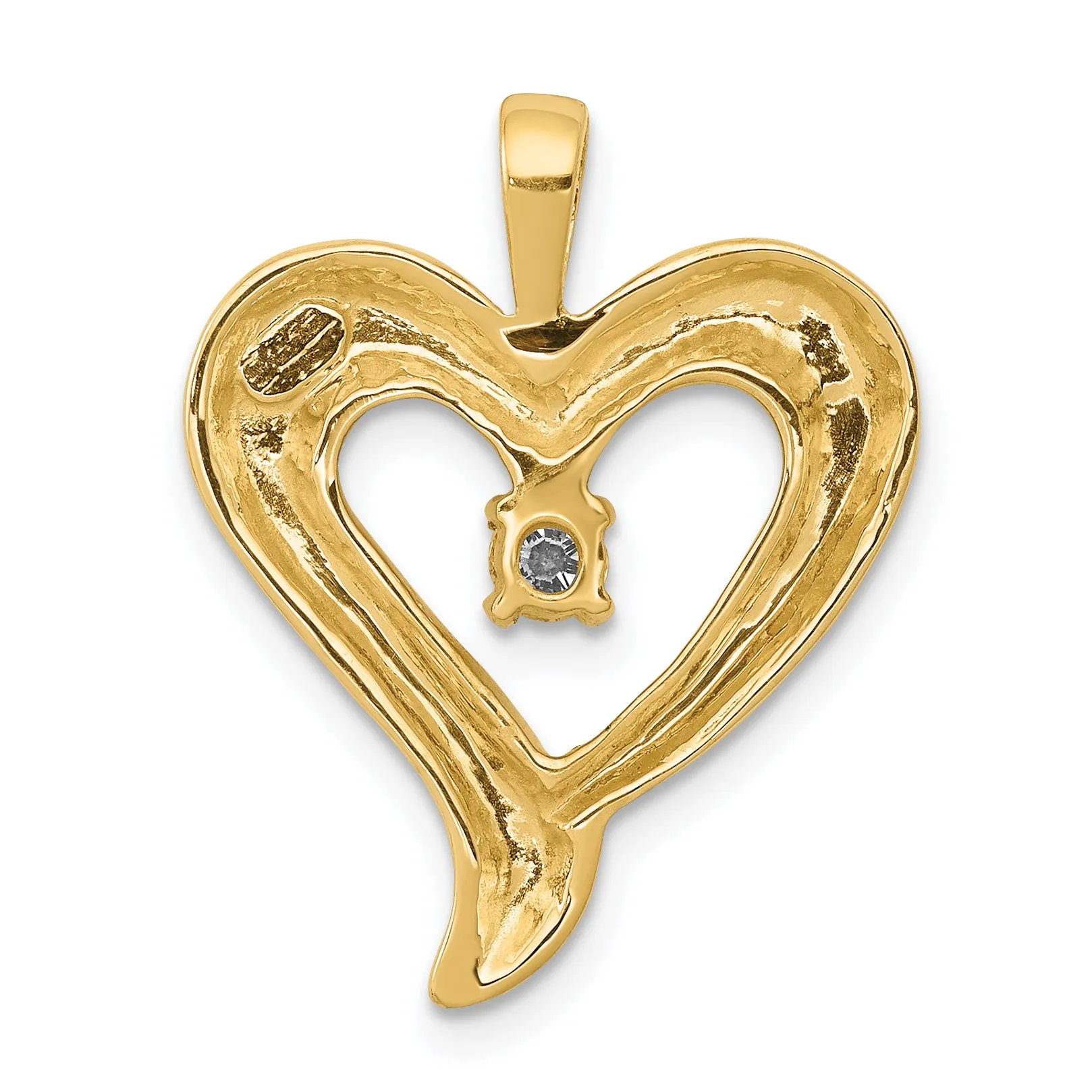 14k Yellow Gold l1 Clarity G-I Color Diamond Heart Fashion Design Pendant