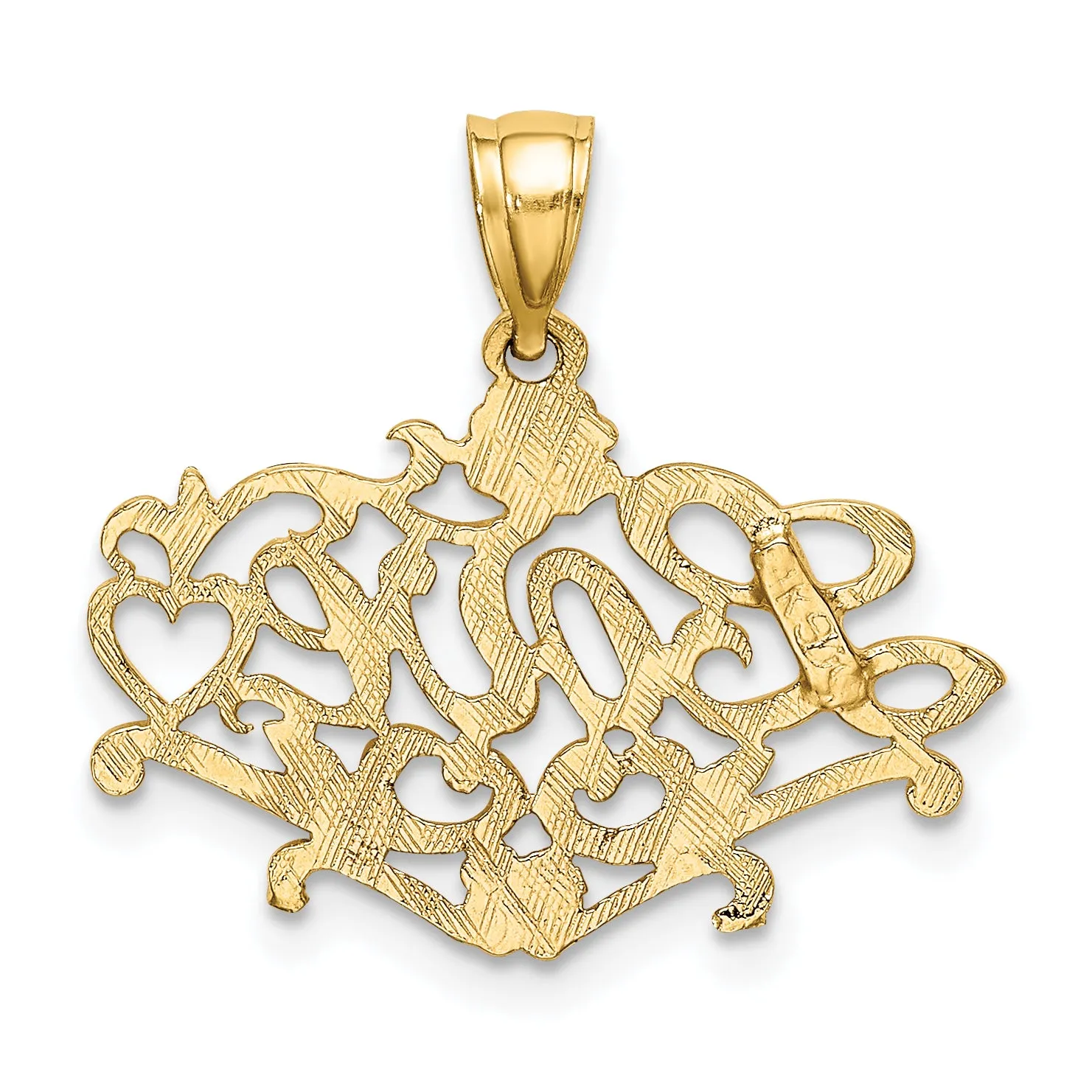 14k Yellow Gold LOVE with Heart Pendant