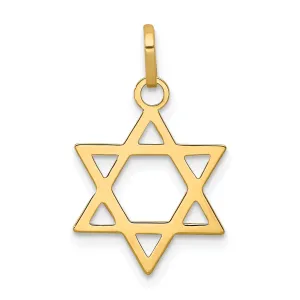 14K Yellow Gold Polished Finish Flat Back Star of David Pendant