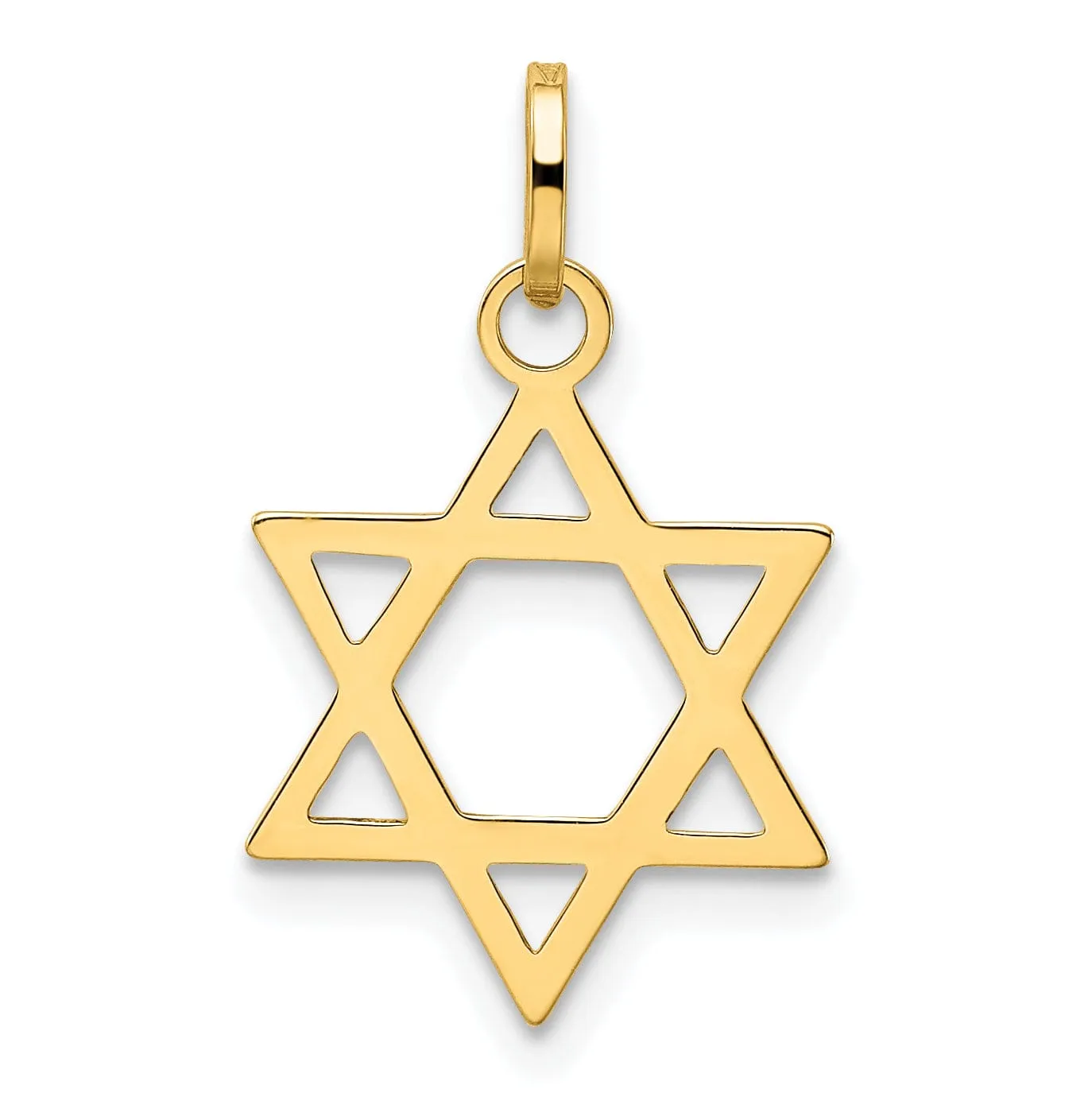 14K Yellow Gold Polished Finish Flat Back Star of David Pendant