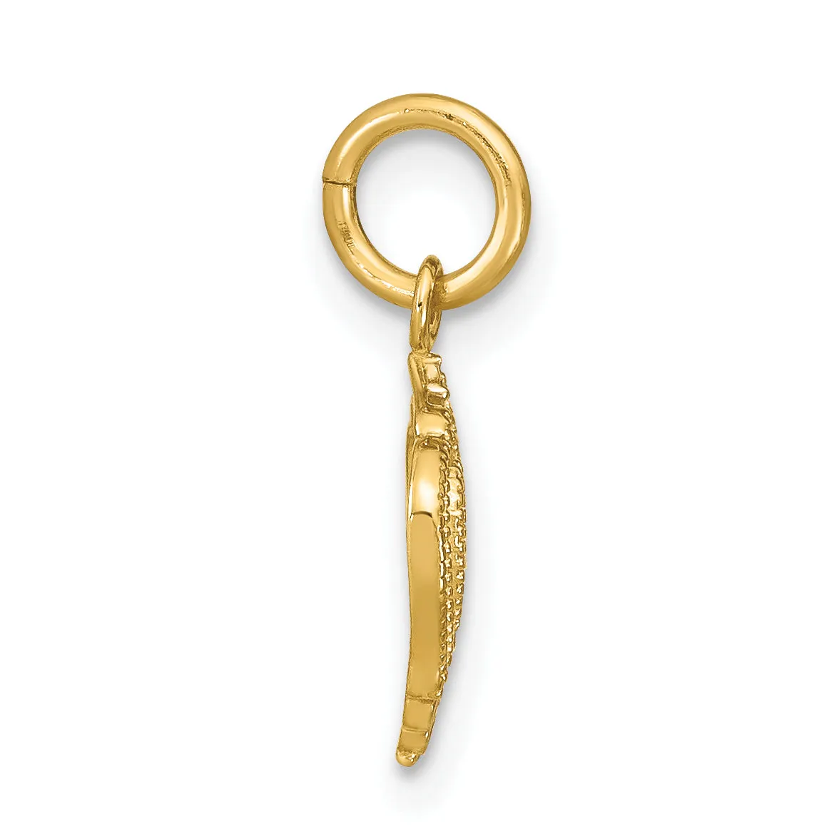 14k Yellow Gold Rhodium Mini Heart Pendant
