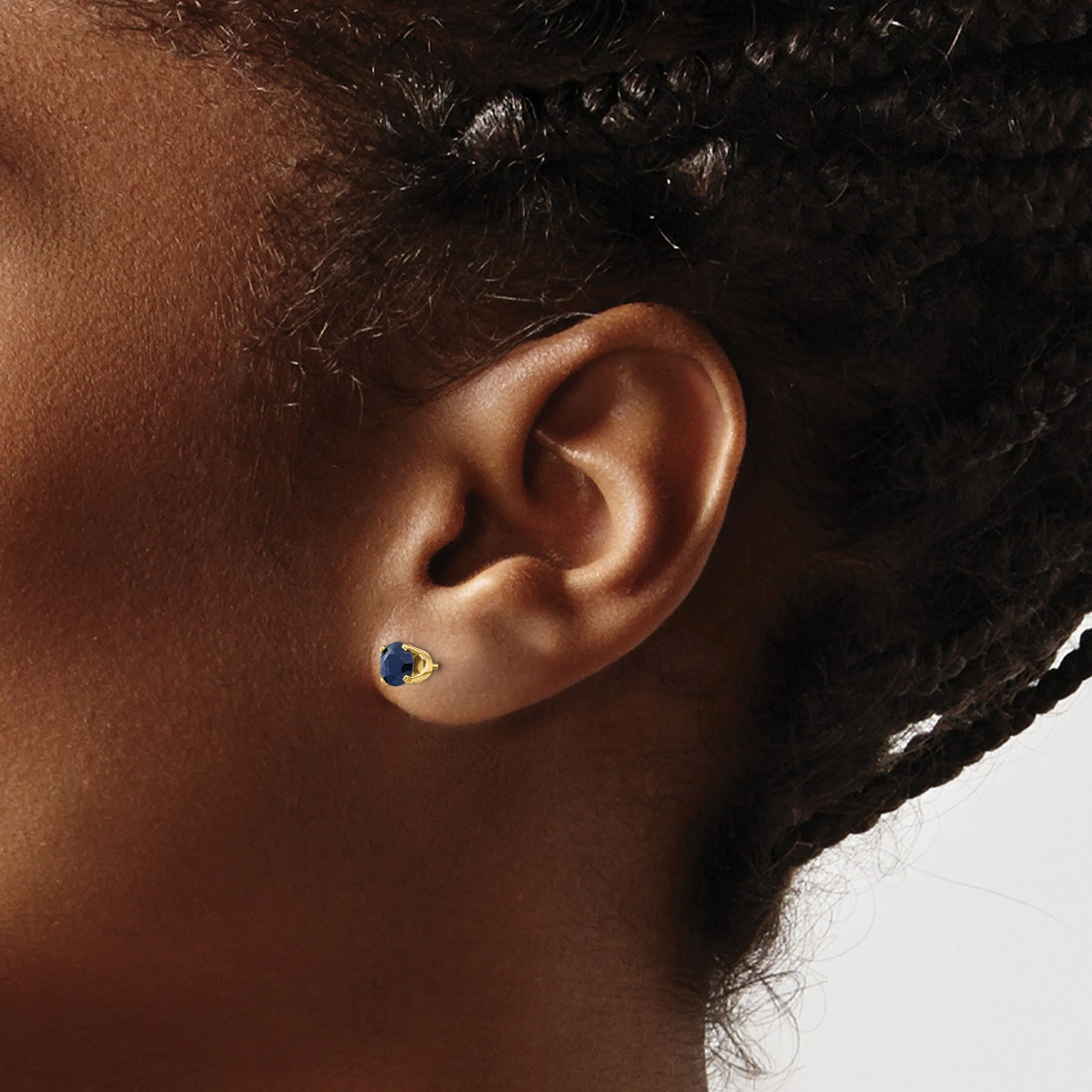 14k Yellow Gold Sapphire Birthstone Earrings