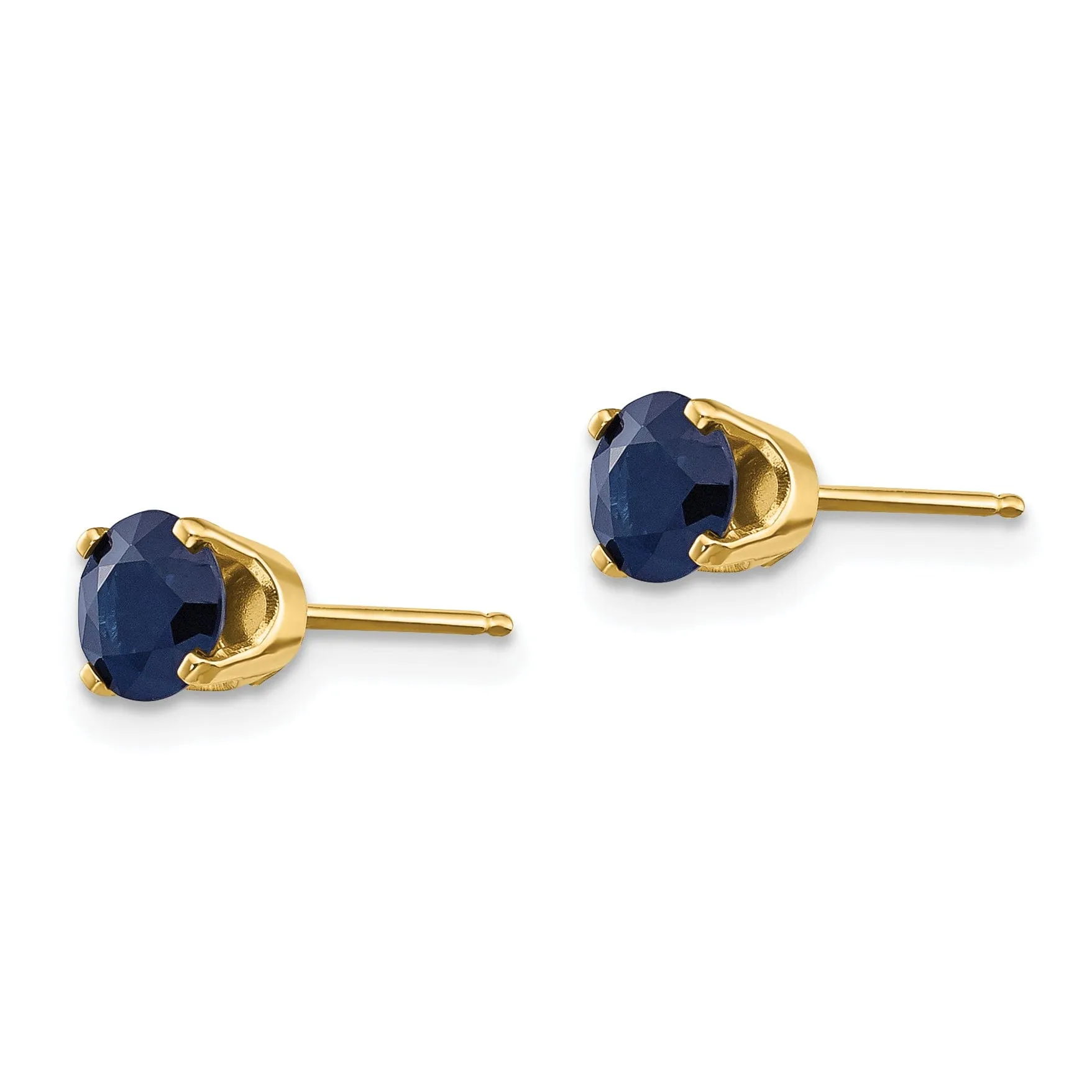 14k Yellow Gold Sapphire Birthstone Earrings
