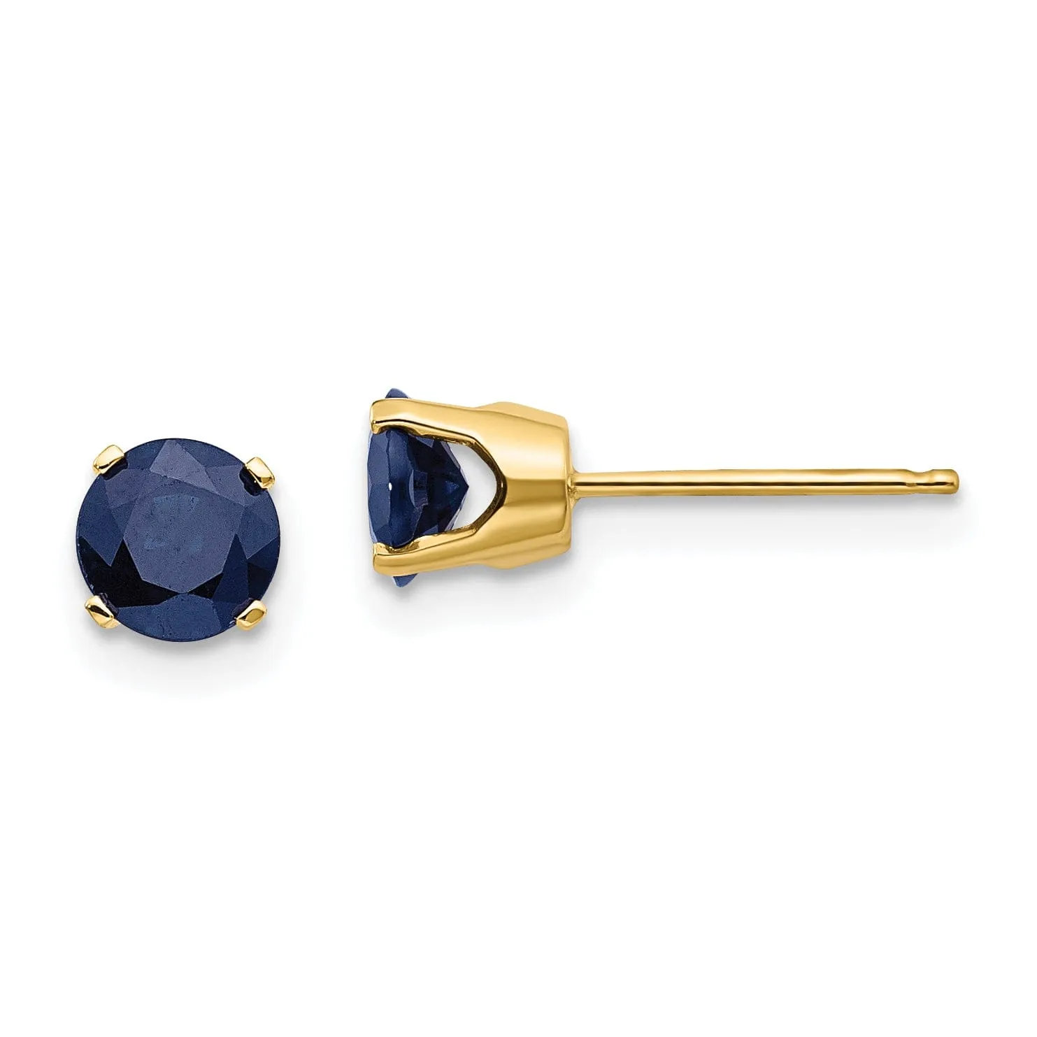 14k Yellow Gold Sapphire Birthstone Earrings