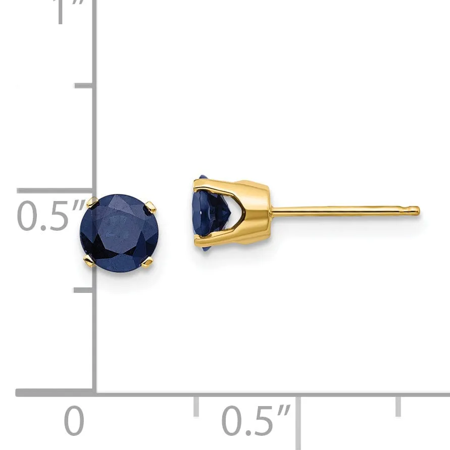 14k Yellow Gold Sapphire Birthstone Earrings