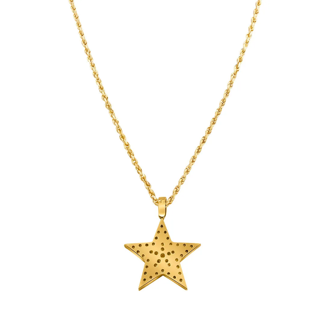 14K Yellow Gold Star Pendant 2.58ctw