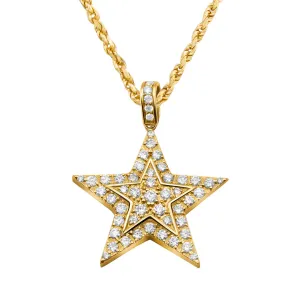 14K Yellow Gold Star Pendant 2.58ctw