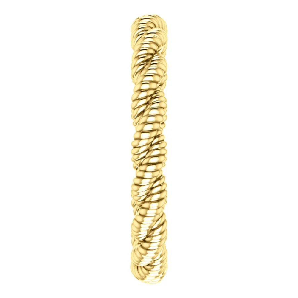 14k Yellow Gold Twisted Rope Band Size 6