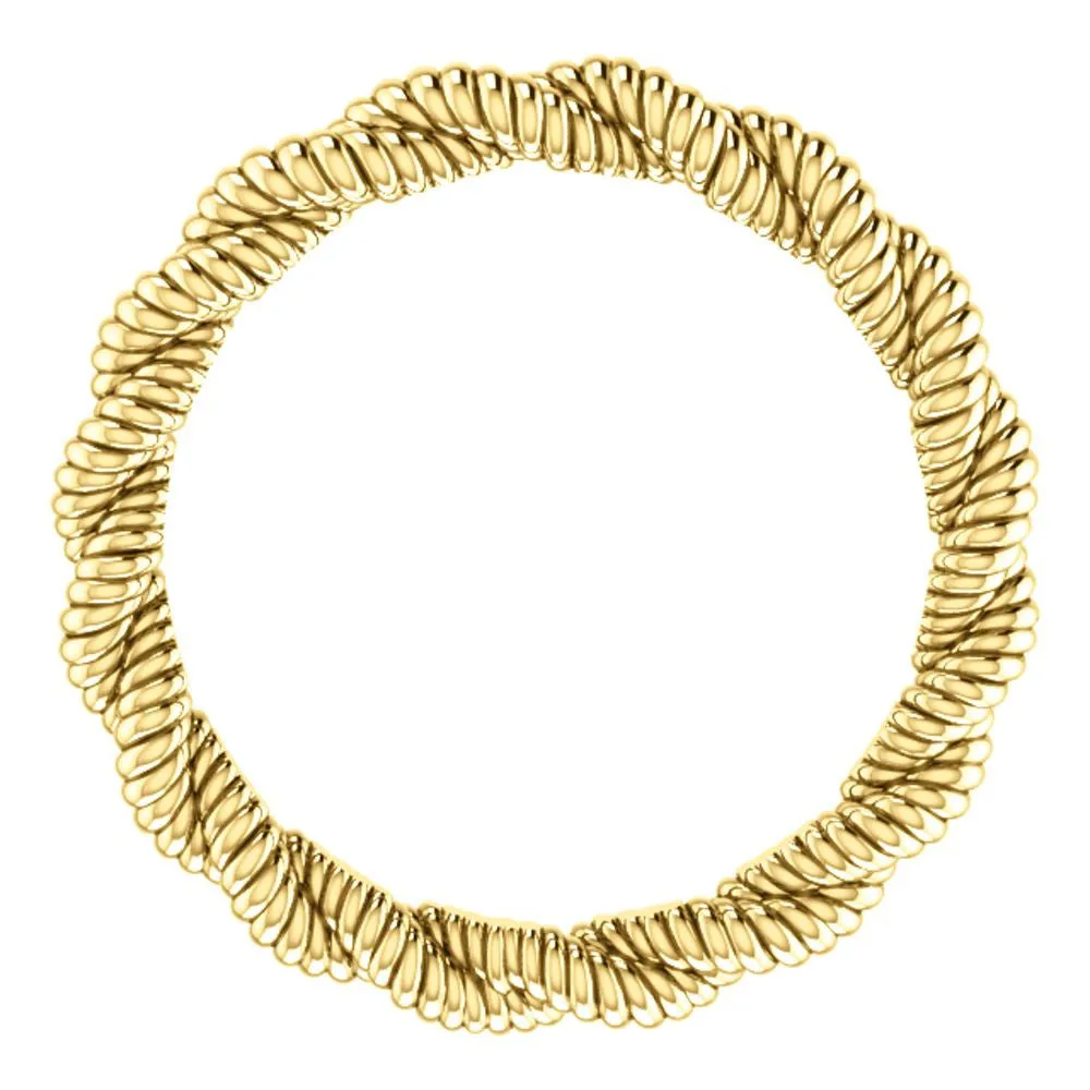 14k Yellow Gold Twisted Rope Band Size 6